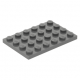 LEGO lapos elem 4x6, sötétszürke (3032)